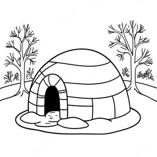 Mysigt Igloo I Ett Snoigt Landskap Farglaggningssida 32642-16993