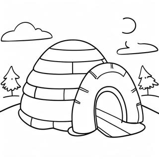 Mysigt Igloo I Ett Snoigt Landskap Farglaggningssida 32642-16994