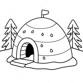 Mysigt Igloo I Ett Snoigt Landskap Farglaggningssida 32642-16995