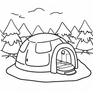 Mysigt Igloo I Ett Snoigt Landskap Farglaggningssida 32642-16996