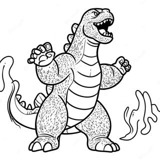 Godzilla Som Ryter Med Atomandning Malarbok 33042-17309