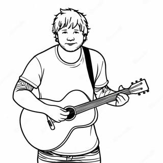 Ed Sheeran Med Gitarr Farglaggningssida 33422-17613