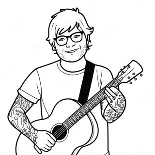 Ed Sheeran Med Gitarr Farglaggningssida 33422-17615