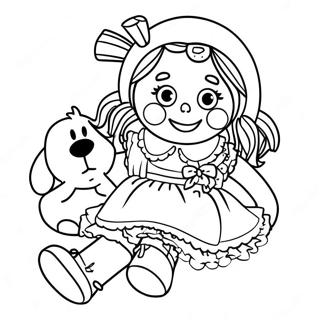 Raggedy Ann Med Sin Docka Malarbild 33672-17813