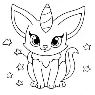 Sot Espeon Med Glittrande Ogon Farglaggningssida 34193-18217