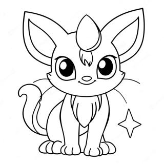 Sot Espeon Med Glittrande Ogon Farglaggningssida 34193-18219