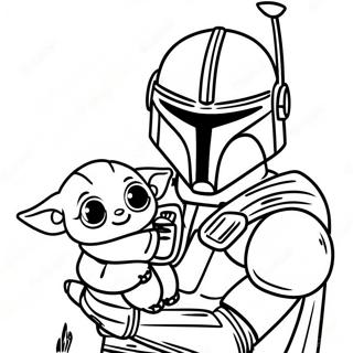 Mandalorian Med Baby Yoda Malarbild 34233-28449