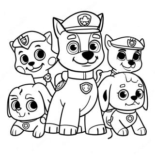 Spooky Halloween Paw Patrol Karaktarer Farglaggningssida 3430-2789