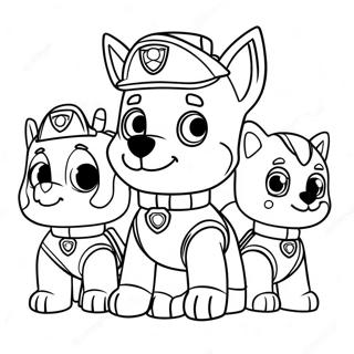 Spooky Halloween Paw Patrol Karaktarer Farglaggningssida 3430-2791