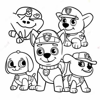 Spooky Halloween Paw Patrol Karaktarer Farglaggningssida 3430-2792