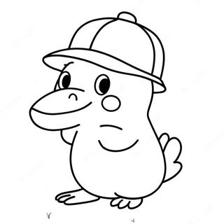 Rolig Psyduck Med Hatt Malarbild 34453-28702