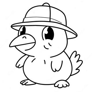 Rolig Psyduck Med Hatt Malarbild 34453-28704