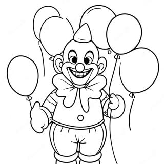 Krypande Clown Med Ballonger Malarbild 35074-29195