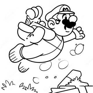 Super Mario Hoppar Over Goomba Malarbild 35134-29241