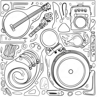 Musikinstrument Lyssnande Farglaggningssida 35494-29532