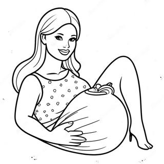 Gravid Barbie Med Baby Bump Malarbok 35783-29760