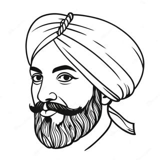 Fargglad Sikh Turban Malarbild 36495-30427