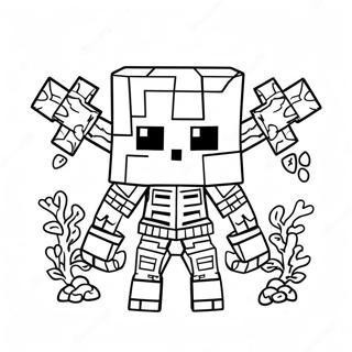 Skrammande Minecraft Mutant Skelett Malarbild 36525-30442