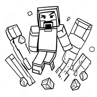 Diamant Rustning Minecraft Steve Målarbilder