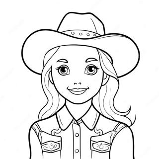 Sot Cowgirl Med Hatt Malarbok 3690-2997