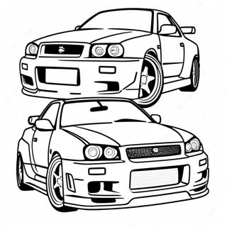 Nissan Skyline R34 Malarbild 36965-30782