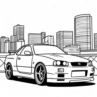 Nissan Skyline R34 Malarbild 36965-30783