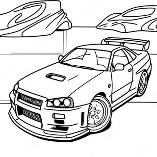 Nissan Skyline R34 Malarbild 36965-30784