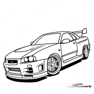 Nissan Skyline R34 Racing Action Malarbild 36966-30790