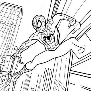 Spiderman Svanger Genom Staden Malarbild 37016-30829