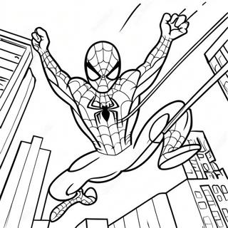 Spiderman Svanger Genom Staden Malarbild 37016-30831