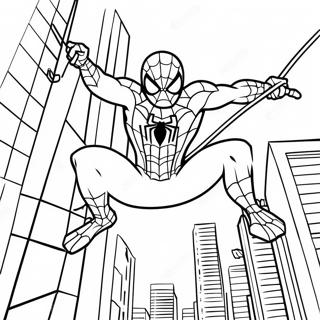 Spiderman Svanger Genom Staden Malarbild 37016-30832