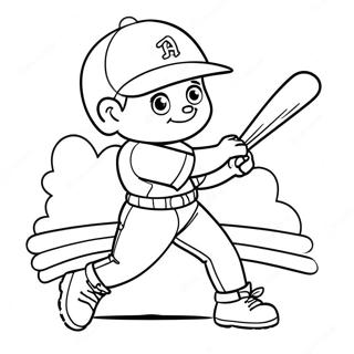 Angels Baseballspelare Som Svingar Klubba Malarbok 37206-30977