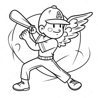 Angels Baseballspelare Som Svingar Klubba Malarbok 37206-30979