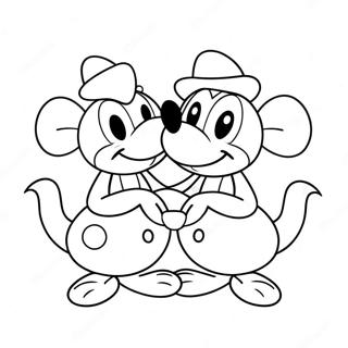 Mickey Och Minnie Karleksfaglar Malarbild 37647-31319