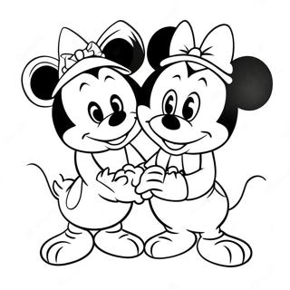 Mickey Och Minnie Karleksfaglar Malarbild 37647-31320