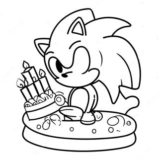 Sonic Med Fodelsedagstarta Malarbild 37667-31341