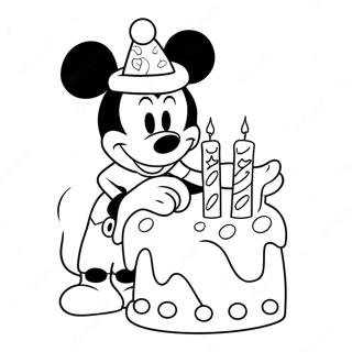 Mickey Mouse Med Fodelsedagstarta Malarbild 37697-31367