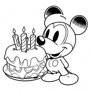 Mickey Mouse Med Fodelsedagstarta Malarbild 37697-31368