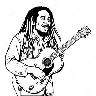 Bob Marley Spelar Gitarr Malarbild 37707-31377