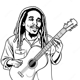 Bob Marley Spelar Gitarr Malarbild 37707-31378