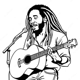 Bob Marley Spelar Gitarr Malarbild 37707-31379