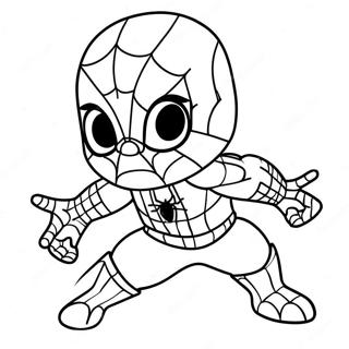 Chibi Spiderman Målarbilder