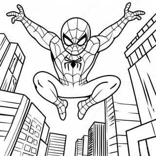 Spiderman Svingar Genom Staden Malarbok 38137-31710