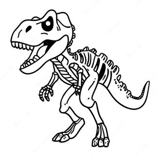 T Rex Skelett Ropande Malarbild 38607-32092