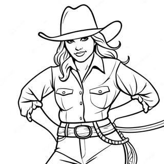 Realistisk Cowgirl Målarbilder