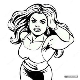 She Hulk I Aktion Malarbild 38967-32373