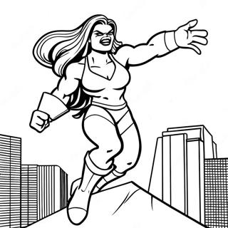 She Hulk I Aktion Malarbild 38967-32375