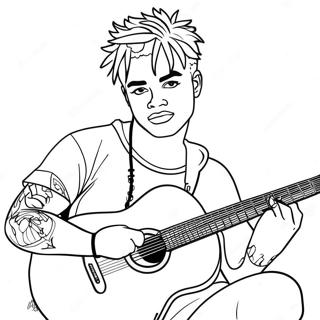 Xxxtentacion Med Gitarr Malarbild 39098-32462