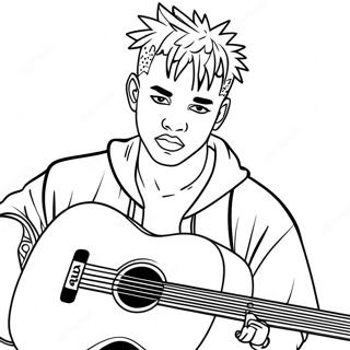 Xxxtentacion Med Gitarr Malarbild 39098-32463