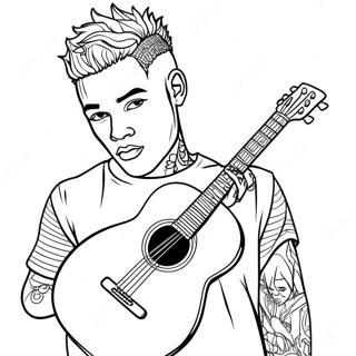 Xxxtentacion Med Gitarr Malarbild 39098-32464